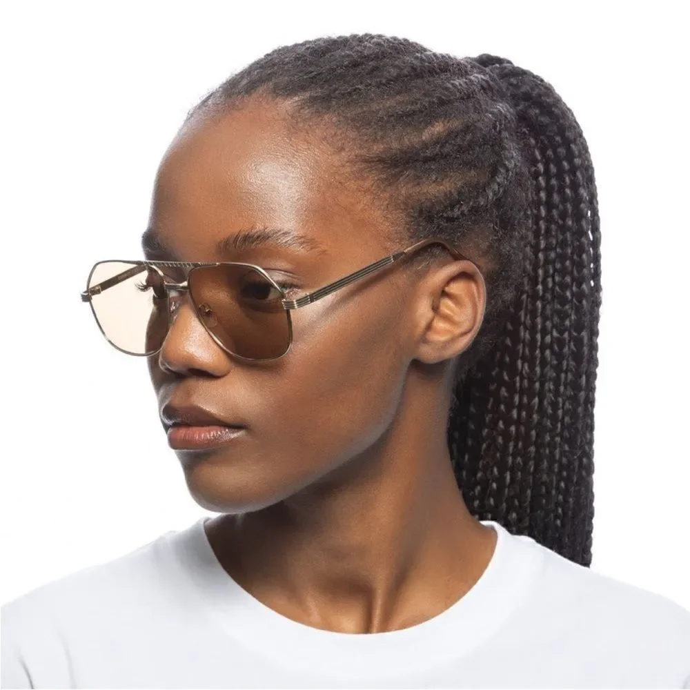 Aire NWT Cosmos - Bright Gold Tan Tint Aviator Sunglasses